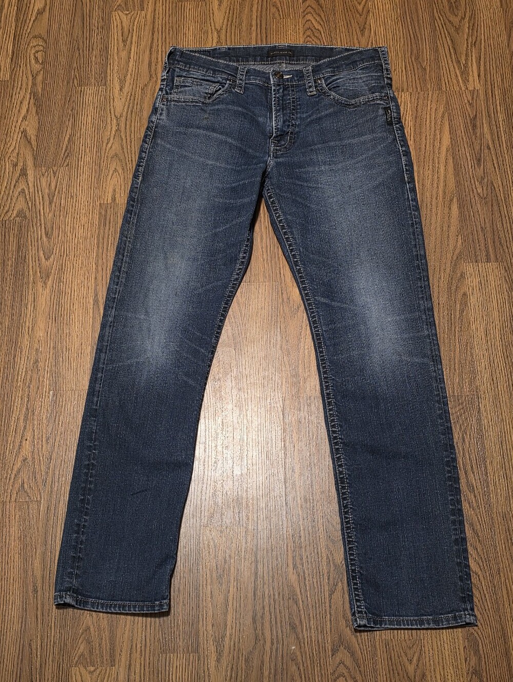 Silver Jeans Co Men's Eddie Blue Denim Jeans Classic Straight Leg W32 L32 E72